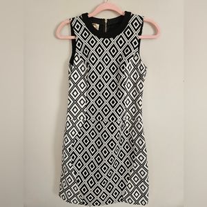 Anthropologie Ali Ro Sheath Dress Diamond Geometric Pattern B&W Size 0